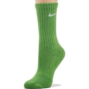 Nike bright green white swoosh ribbed tall socks